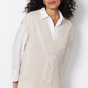 H&M Knitted Cream Sweater Vest (size XS but oversized fit)